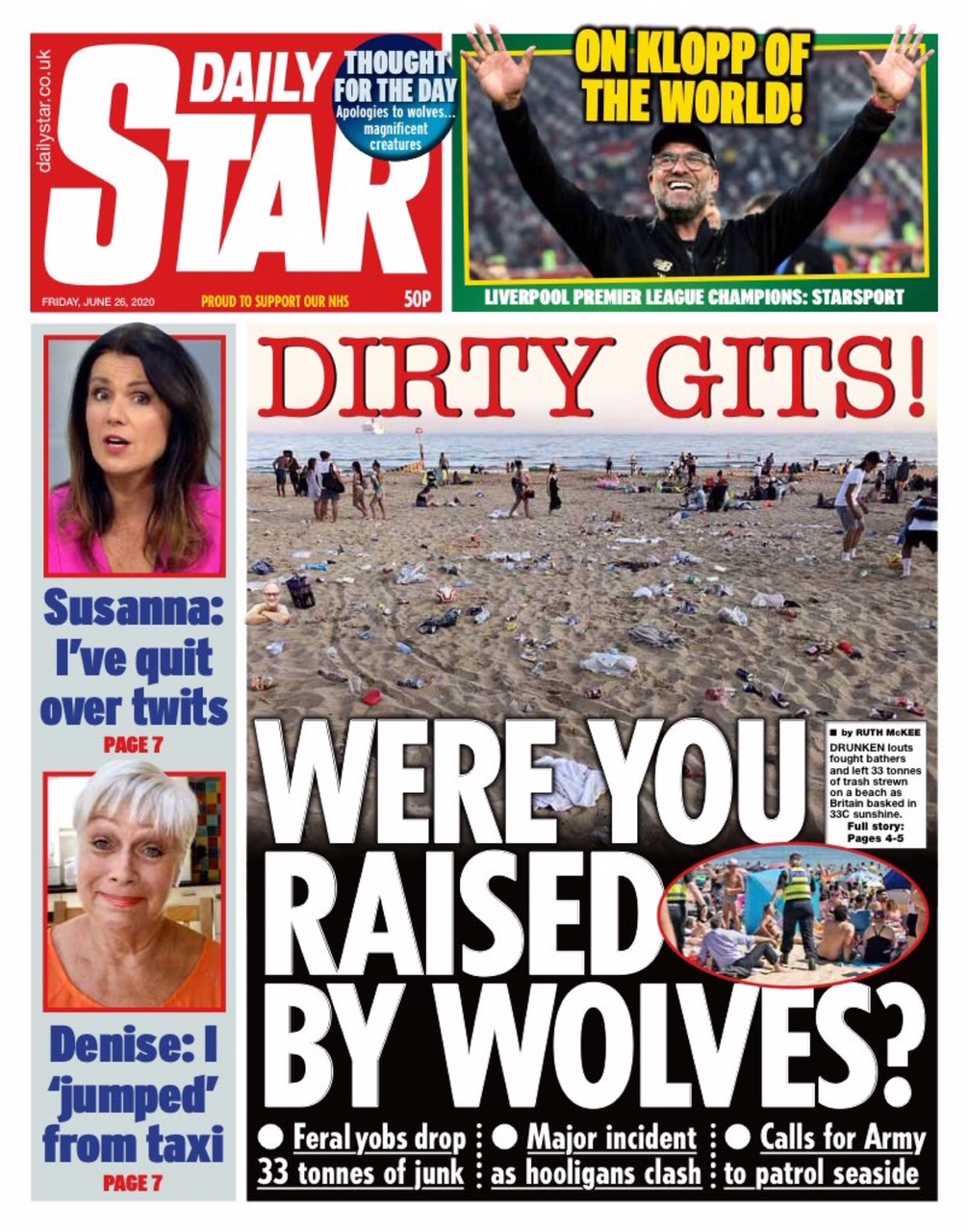 Daily Star Frontpage (26.06.2020)